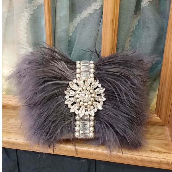 Thai Trendy Fashion Women's Bag - Ostrich Feather Party Clutch, Shoulder Chain Bag, Light Luxury