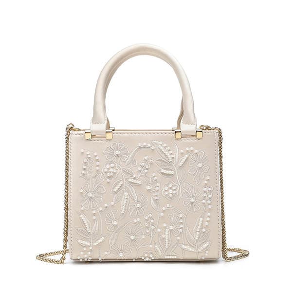 2025 Pearl Embroidered Fashion Satin Texture Handbag Qipao Banquet Clutch Chain Shoulder Bag For Women