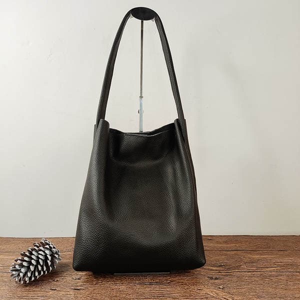Premium Genuine Leather Women's Handbag, Large Capacity, Versatile For Work & Travel, Shoulder Tote Bag, Bucket Bag, Shanxia Yousong Bag
