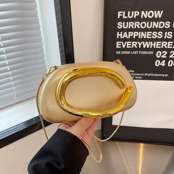 Cross-Border Niche Handheld Evening Bag For Women, European And American Fashion Chain Underarm Shoulder Bag, Designer Stylish Crossbody Bag