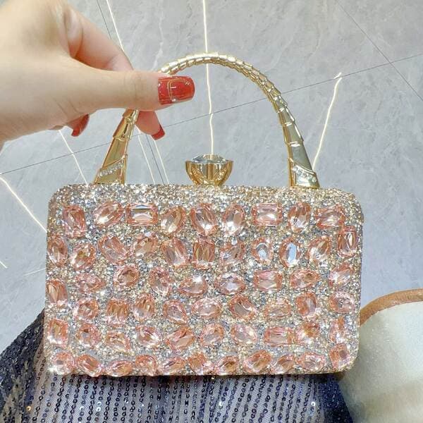 New Cross-Border Banquet Handbag For Women, Luxury Hand-Carry Crossbody Shoulder Bag, Sparkling Full-Diamond Evening Bag