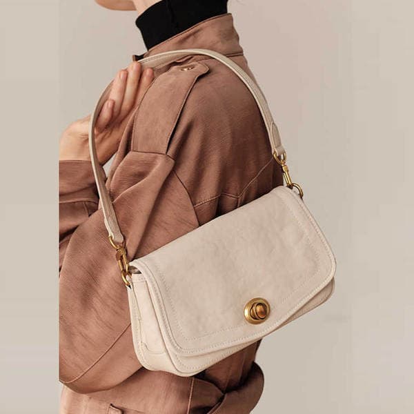 2026 New French Style Underarm Bag Luxury Niche Cowhide Shoulder Bag Genuine Leather Handbag Fashion Small Square Bag