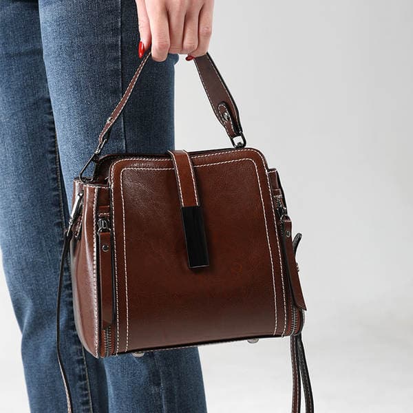 Fashion Genuine Leather Women's Crossbody Bag 2025 New Retro Versatile Shoulder Bag Luxury Commuter Handbag