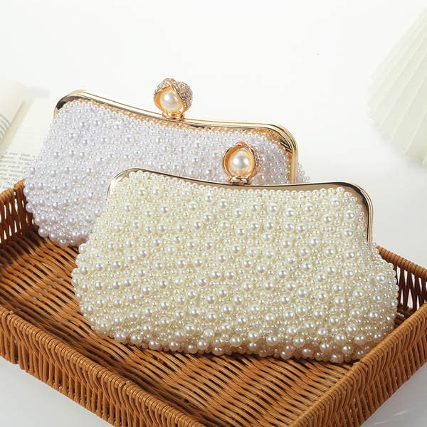 Premium Cross-Border Pearl Beaded Evening Bag - Handheld Banquet Clutch For Women