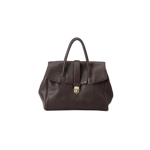 QZ Vegetable-Tanned Top Grain Cowhide Retro Handheld Briefcase Women's Luxury Genuine Leather Large Capacity Commuter Bag