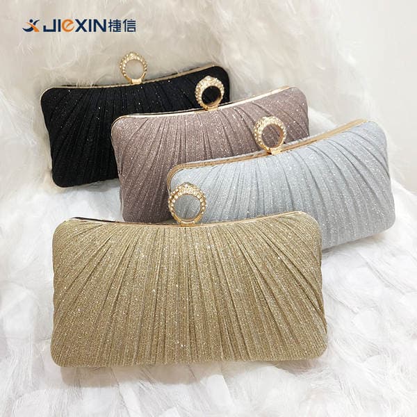 New Evening Bag Pleated Clutch Party Bag New Chinese Style Banquet Bag Women's Crossbody Pleated Gown Cheongsam Bag