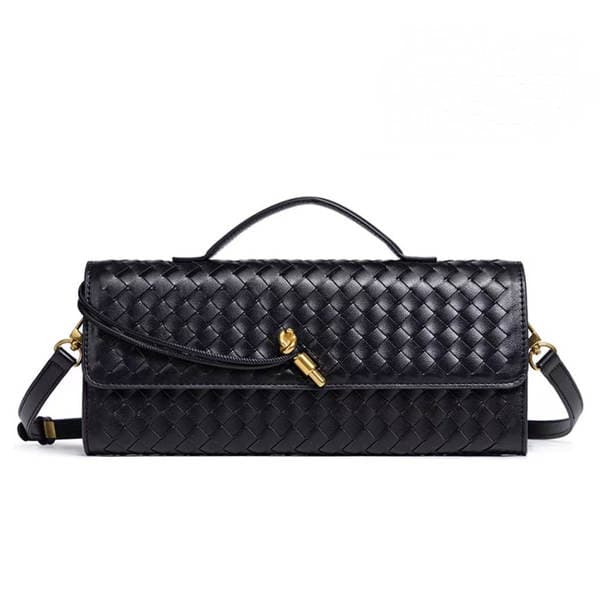 Niche Design Luxury Woven Shoulder Baguette Bag, Fashionable Elegant Clutch Evening Bag, Women's Crossbody Bag