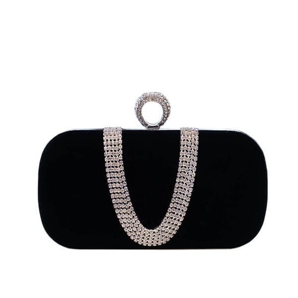 Cross-Border Hot Sale U-Shaped Diamond Inlaid Handmade Evening Clutch Bag For Party, Makeup, Gowns And Brides - Factory Direct