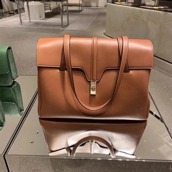 Cross-Border Women's Underarm Tote Bag Large Capacity Genuine Leather Commuter Shoulder Bag (Liu Wen Style)