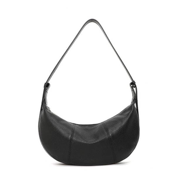 Top Grain Cowhide Leather Dumpling Bag Genuine Leather Crescent Bag For Women Niche Crossbody Bag Luxury Shoulder Saddle Bag