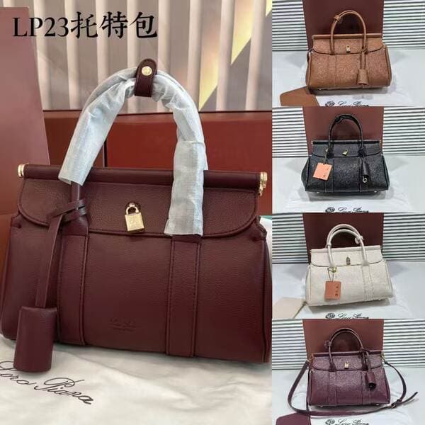 Cross-border New DESIGNBAG Women's Briefcase Luxury LP 32 Semi-Handmade Cowhide Commuter Tote Handbag