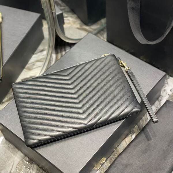 New Women's Genuine Leather Clutch Bag, Small Cowhide Multi-Slot Handbag, Fashionable Evening Bag, Mobile Phone Envelope Bag